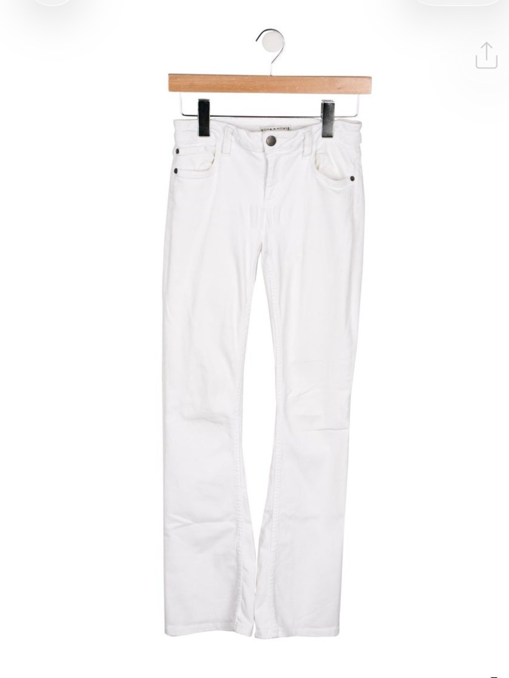 Alice + Olivia White Straight-Leg Jeans